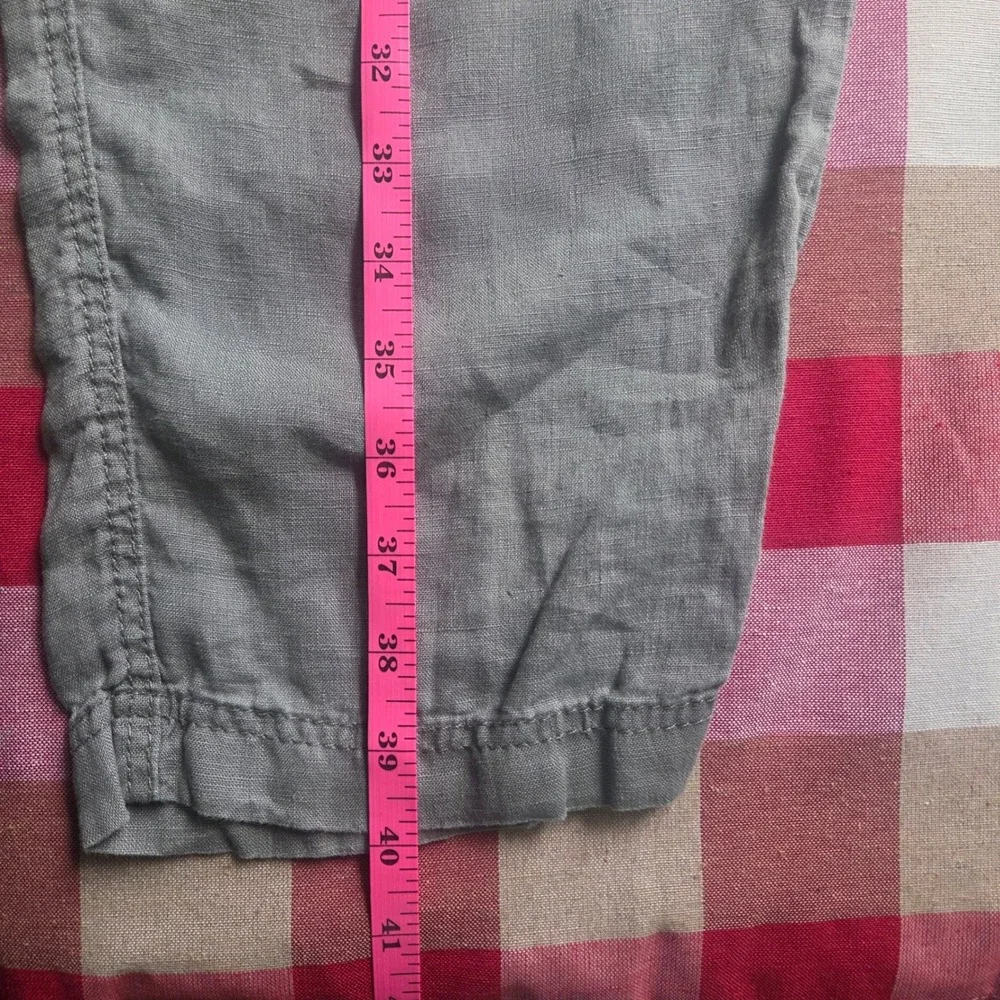 Gray Linen Jogger Pants Coastal Beach Relaxed Drawstring Comfy Boho Lounge XL